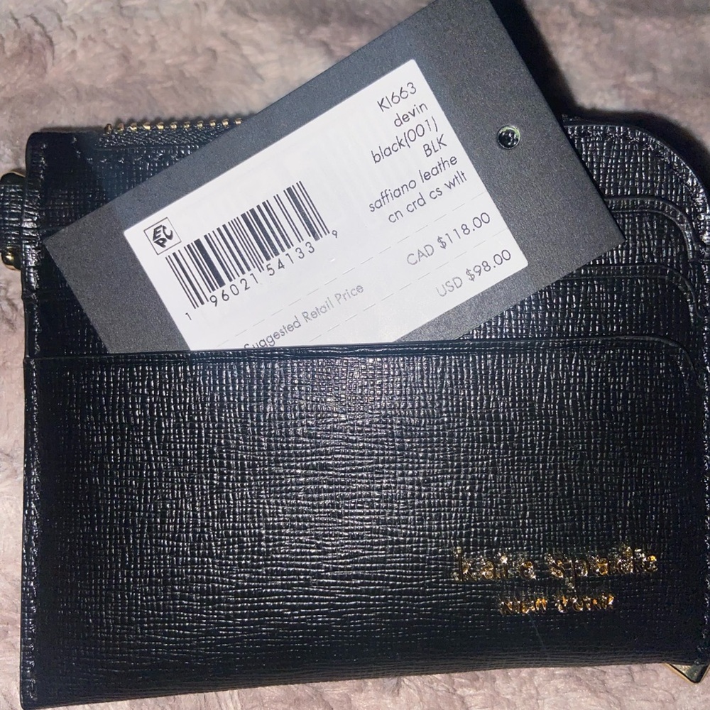 Kate Spade Black Saffiano Leather Card Case
